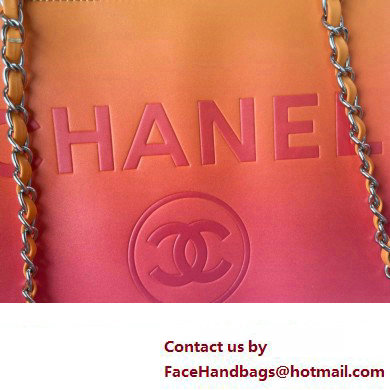 Chanel Shaded Calfskin  &  Silver-Tone Metal Shopping Bag AS3351 Orange 2024